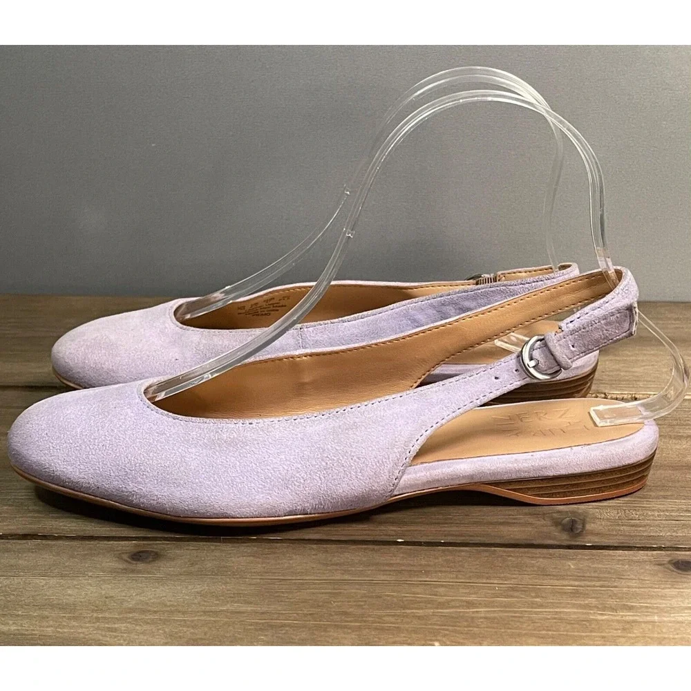 Naturalizer Women's Primo Slingback Flats Size 7 Lavender Purple Suede - Picture 8 of 15